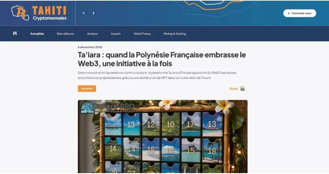 Ta'iara : la Polynésie embrasse le Web3